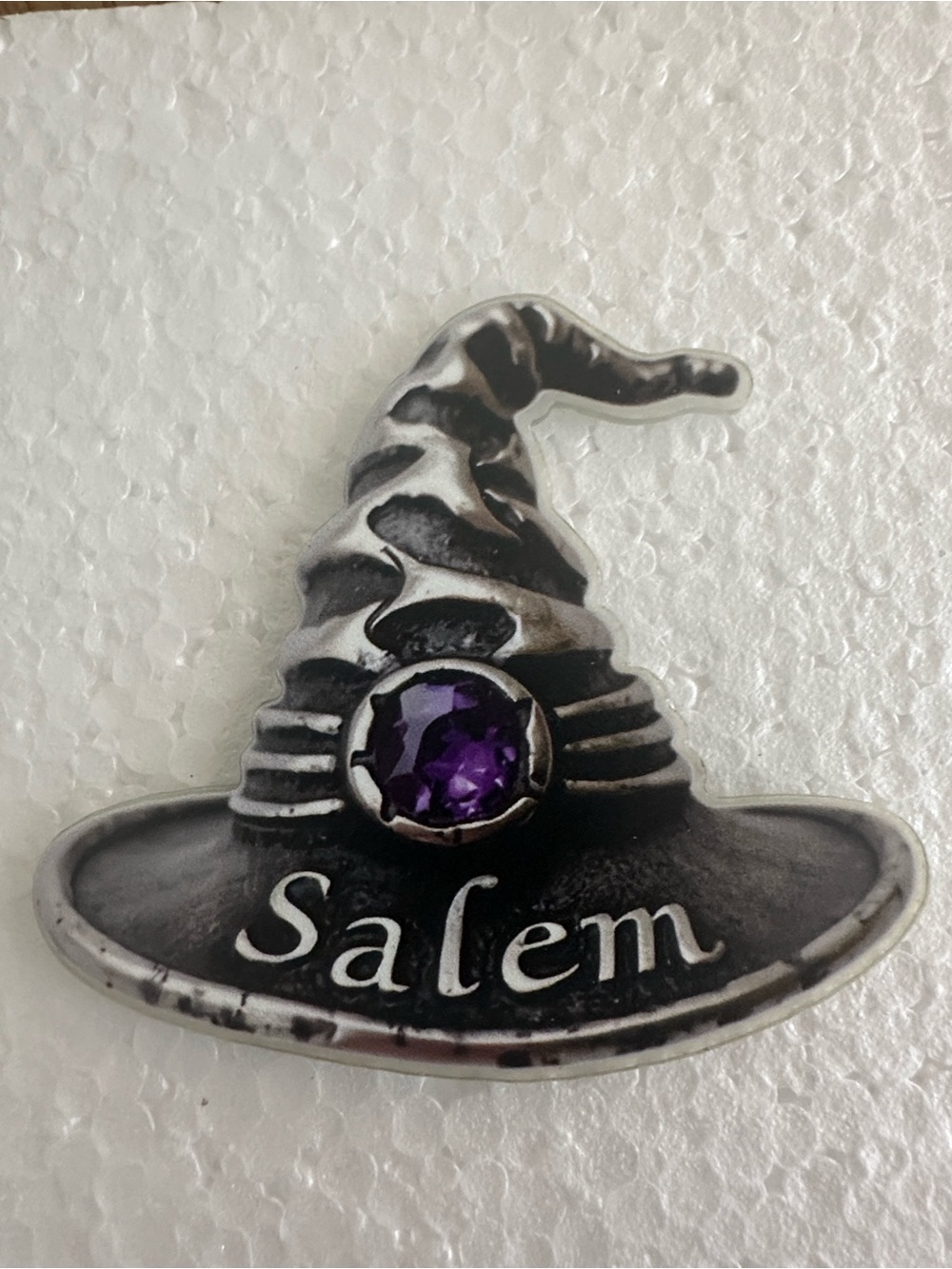 Salem Witch Hat Refrigerator Magnet with Purple Gem